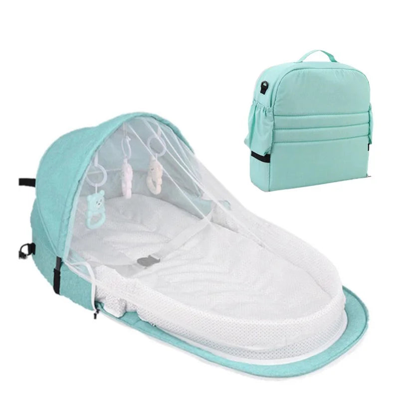 Baby Travel Cot with Net Foldable Baby Tent Washable Crib Bionic Travel Bed Breathable Cradle Cot