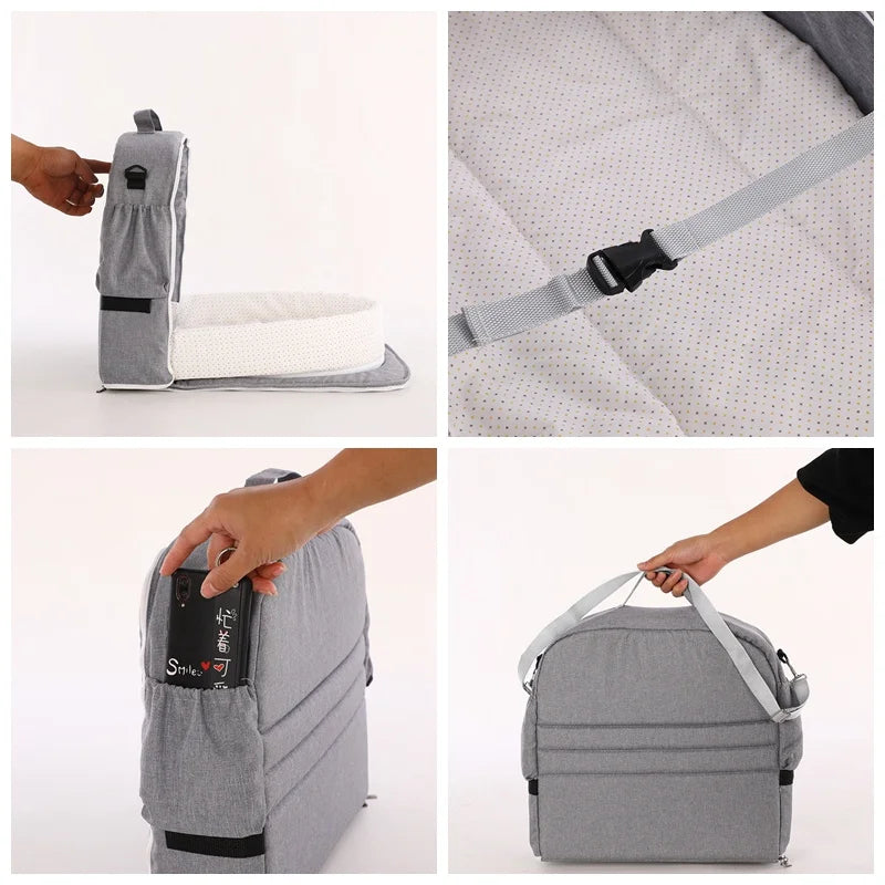 Baby Travel Cot with Net Foldable Baby Tent Washable Crib Bionic Travel Bed Breathable Cradle Cot