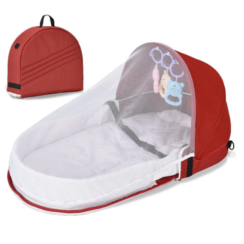 Baby Travel Cot with Net Foldable Baby Tent Washable Crib Bionic Travel Bed Breathable Cradle Cot