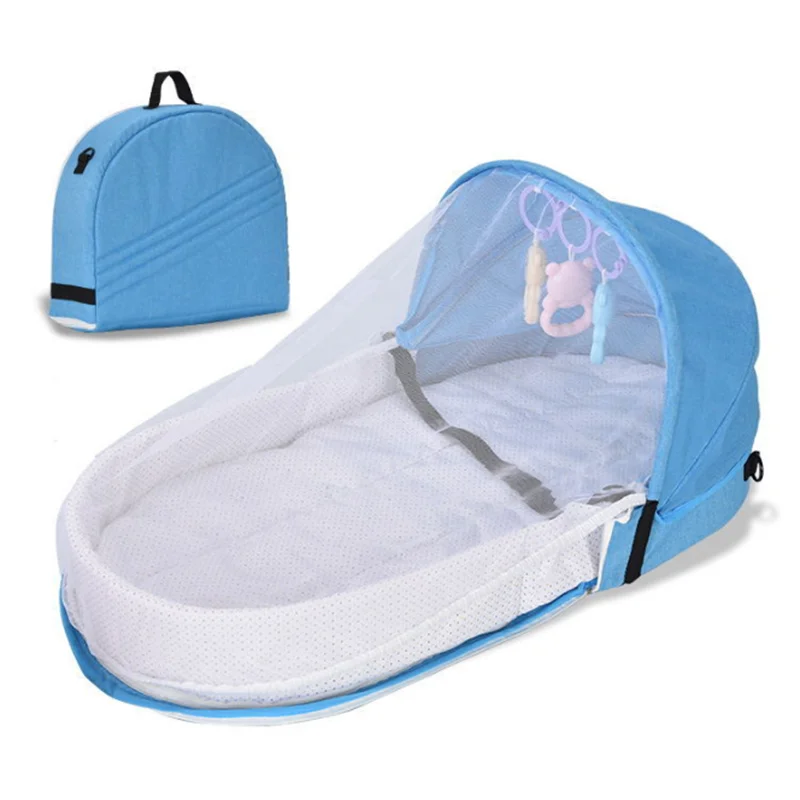Baby Travel Cot with Net Foldable Baby Tent Washable Crib Bionic Travel Bed Breathable Cradle Cot