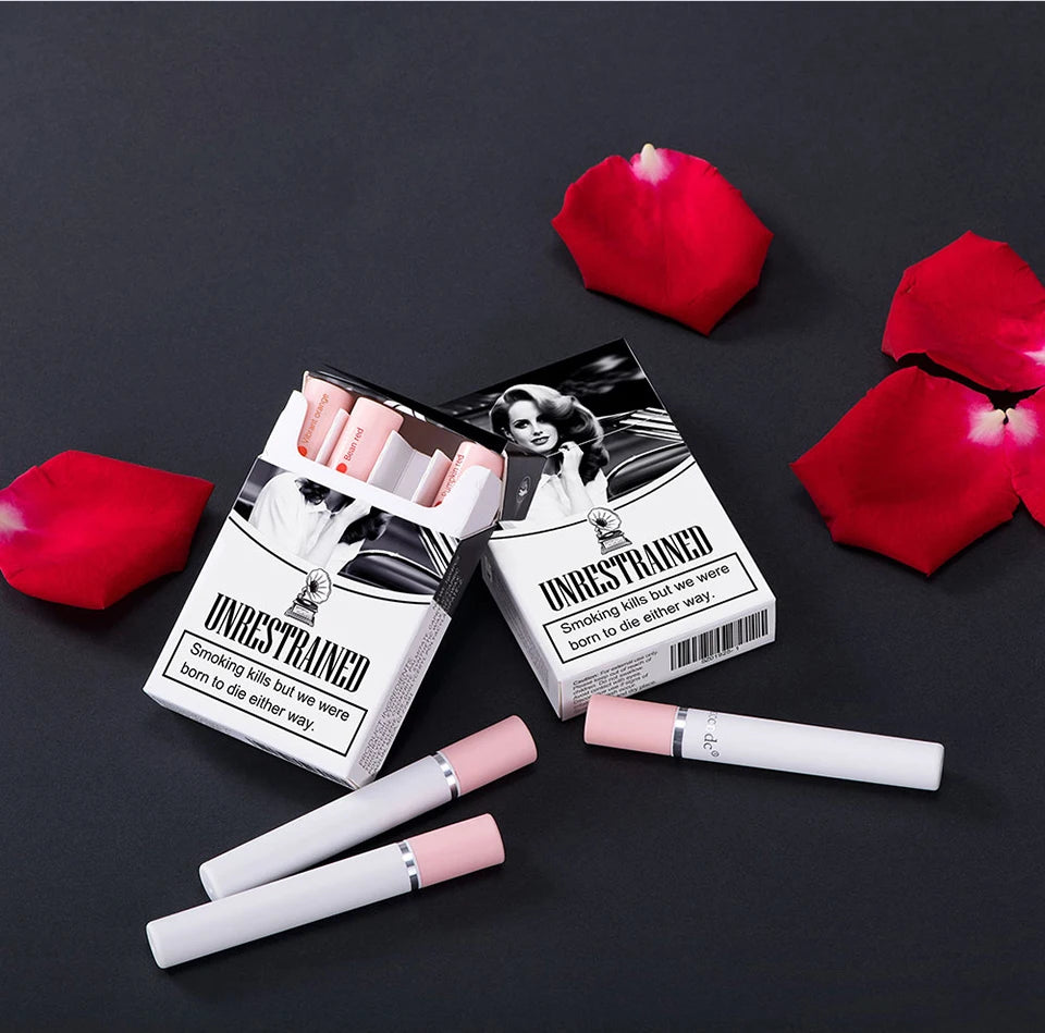 Colors Cigarette Lip Gloss Set Velvet Matte Waterproof Long-lasting Lip Non-Stick Cup Cigarette Lipstick Makeup For Women