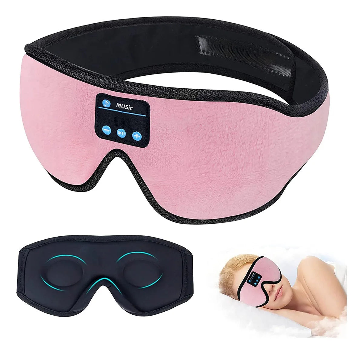 Sleep Headphones 3D Bluetooth 5.0 Headband Wireless Sleep Artifact Breathable Music Eye Mask Earbuds for Side Sleeper,Air Travel