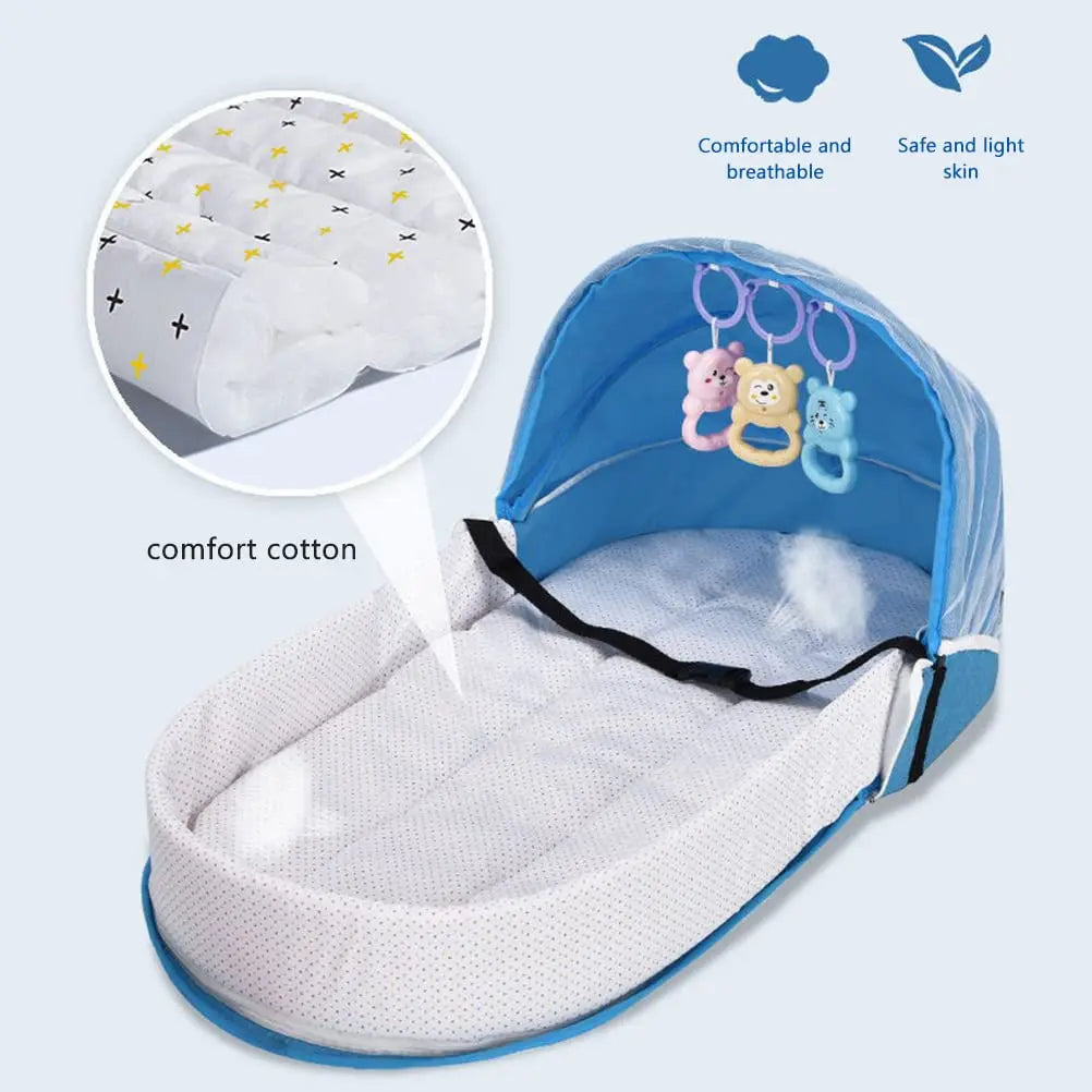 Baby Travel Cot with Net Foldable Baby Tent Washable Crib Bionic Travel Bed Breathable Cradle Cot