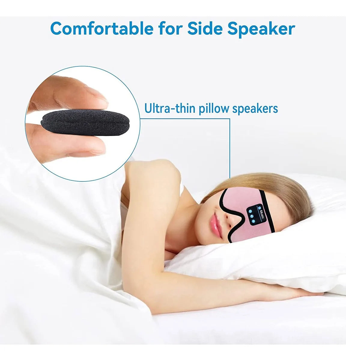 Sleep Headphones 3D Bluetooth 5.0 Headband Wireless Sleep Artifact Breathable Music Eye Mask Earbuds for Side Sleeper,Air Travel