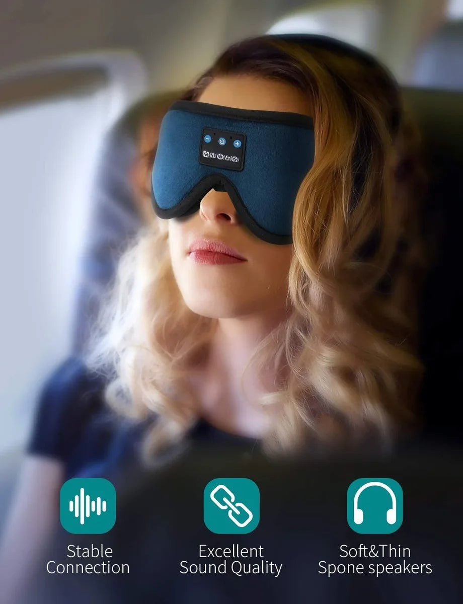 Sleep Headphones 3D Bluetooth 5.0 Headband Wireless Sleep Artifact Breathable Music Eye Mask Earbuds for Side Sleeper,Air Travel