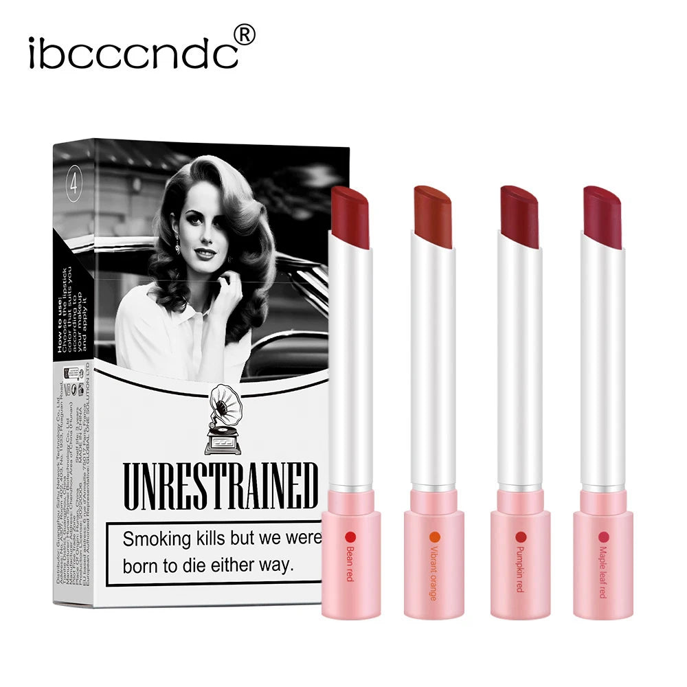 Colors Cigarette Lip Gloss Set Velvet Matte Waterproof Long-lasting Lip Non-Stick Cup Cigarette Lipstick Makeup For Women