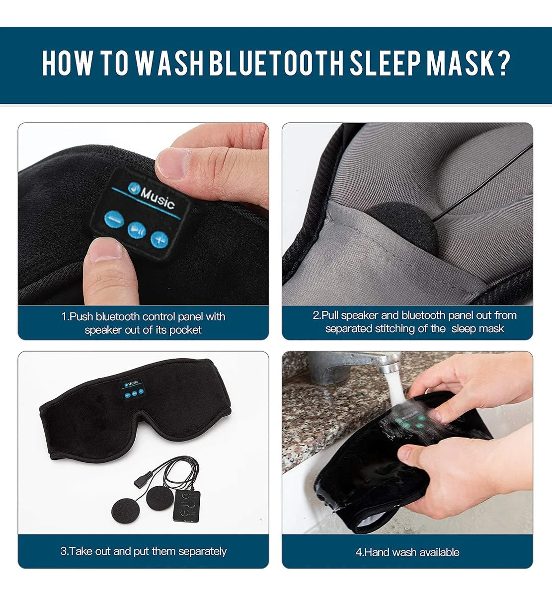 Sleep Headphones 3D Bluetooth 5.0 Headband Wireless Sleep Artifact Breathable Music Eye Mask Earbuds for Side Sleeper,Air Travel