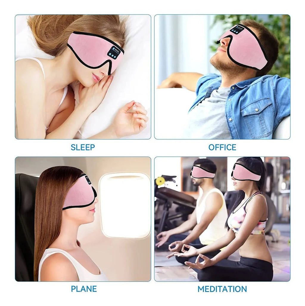 Sleep Headphones 3D Bluetooth 5.0 Headband Wireless Sleep Artifact Breathable Music Eye Mask Earbuds for Side Sleeper,Air Travel