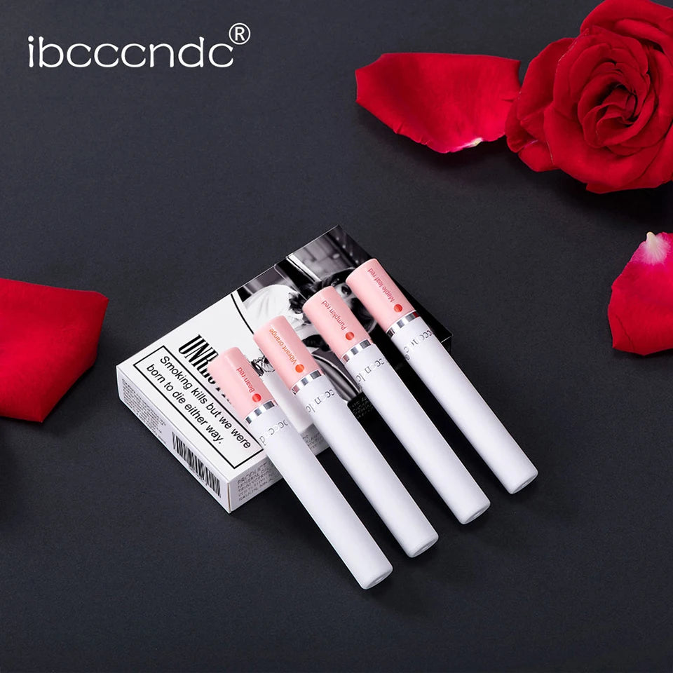 Colors Cigarette Lip Gloss Set Velvet Matte Waterproof Long-lasting Lip Non-Stick Cup Cigarette Lipstick Makeup For Women