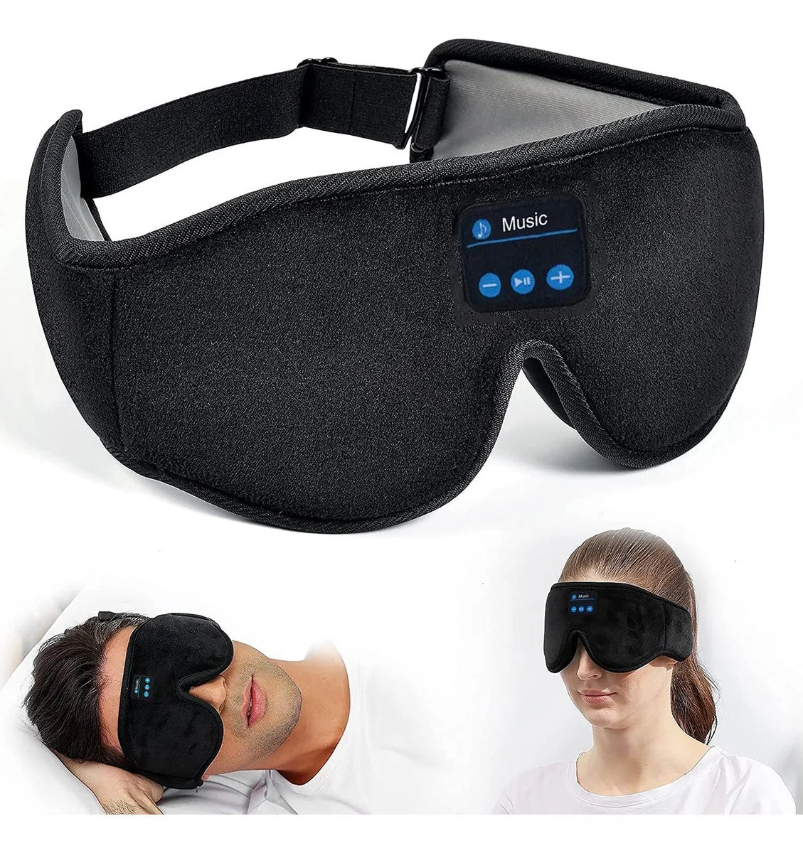 Sleep Headphones 3D Bluetooth 5.0 Headband Wireless Sleep Artifact Breathable Music Eye Mask Earbuds for Side Sleeper,Air Travel