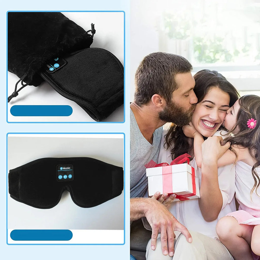 Sleep Headphones 3D Bluetooth 5.0 Headband Wireless Sleep Artifact Breathable Music Eye Mask Earbuds for Side Sleeper,Air Travel