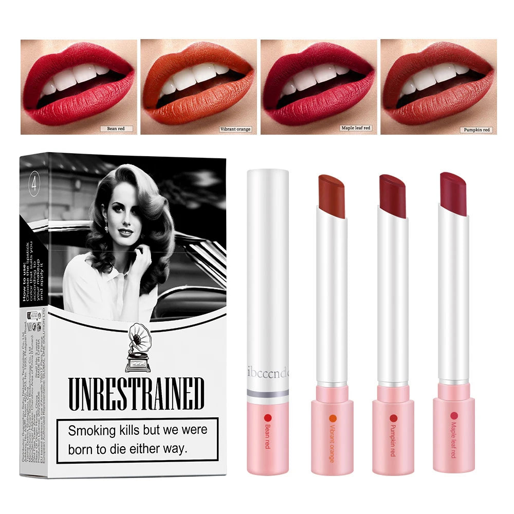 Colors Cigarette Lip Gloss Set Velvet Matte Waterproof Long-lasting Lip Non-Stick Cup Cigarette Lipstick Makeup For Women